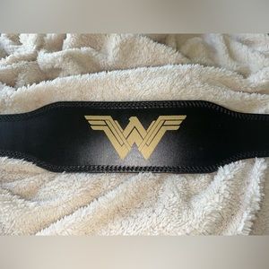 Weightlifting Wonder Woman black leather belt